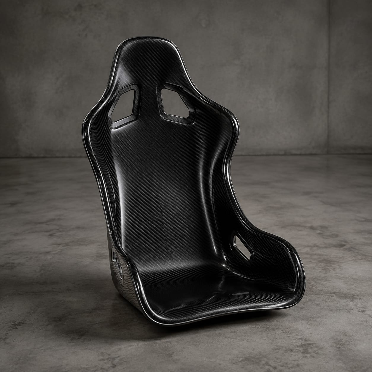 Carcasa de asiento deportivo de fibra de carbono