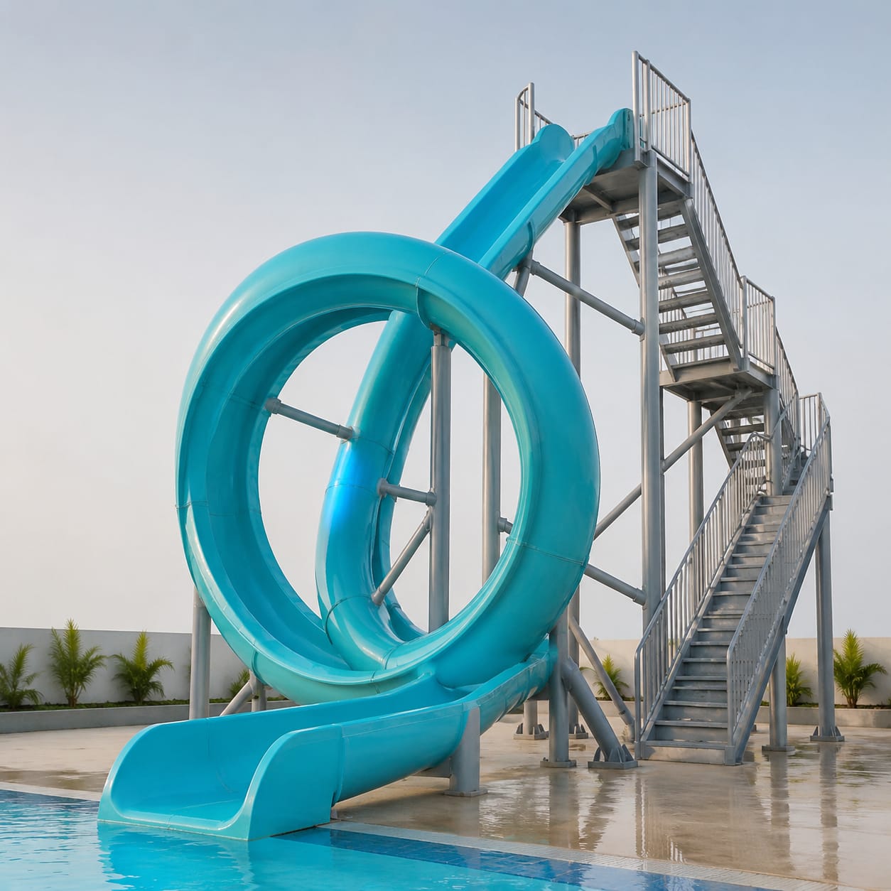 Tobogán acuático Aqua Loop en FRP