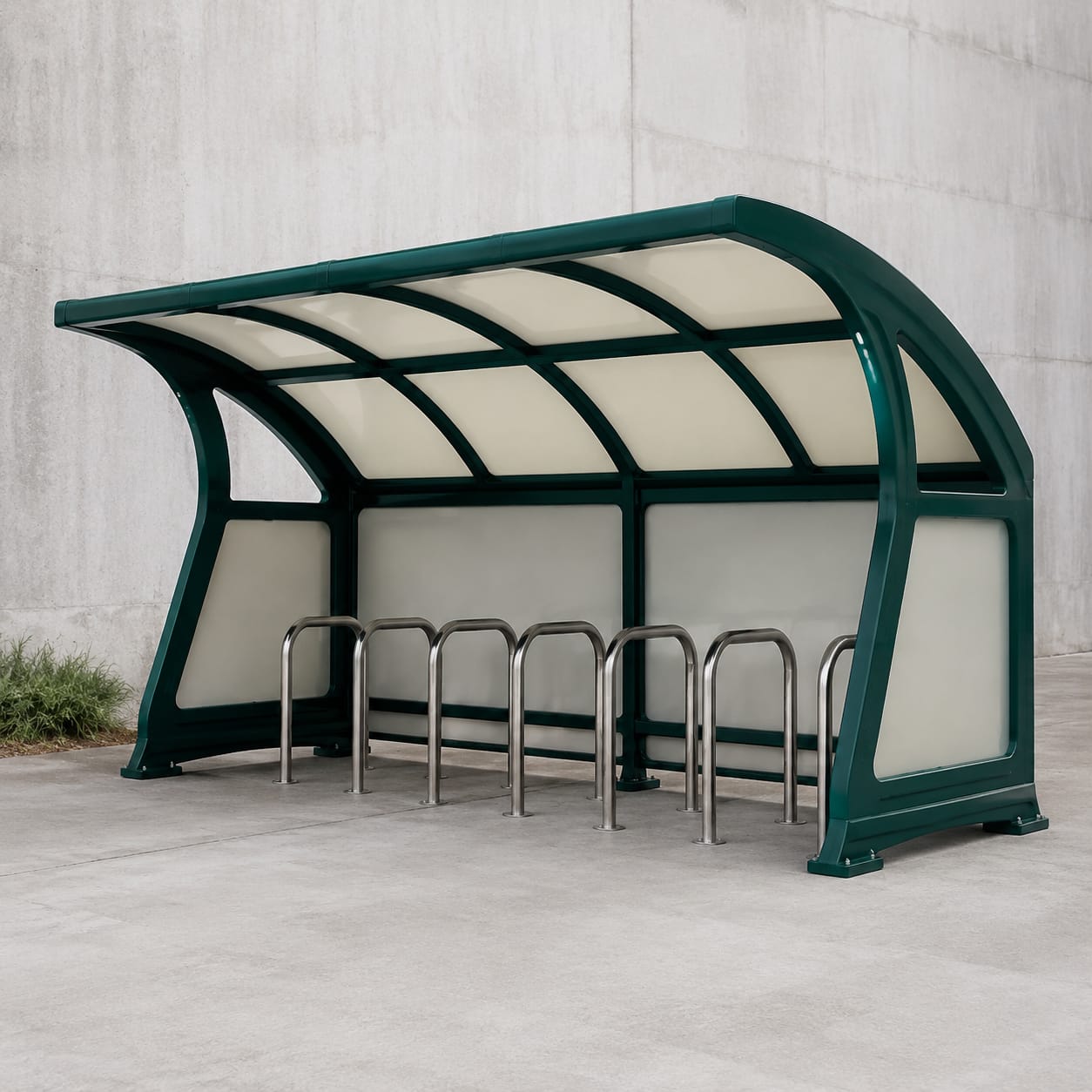 Marquesina para aparcabicicletas en FRP