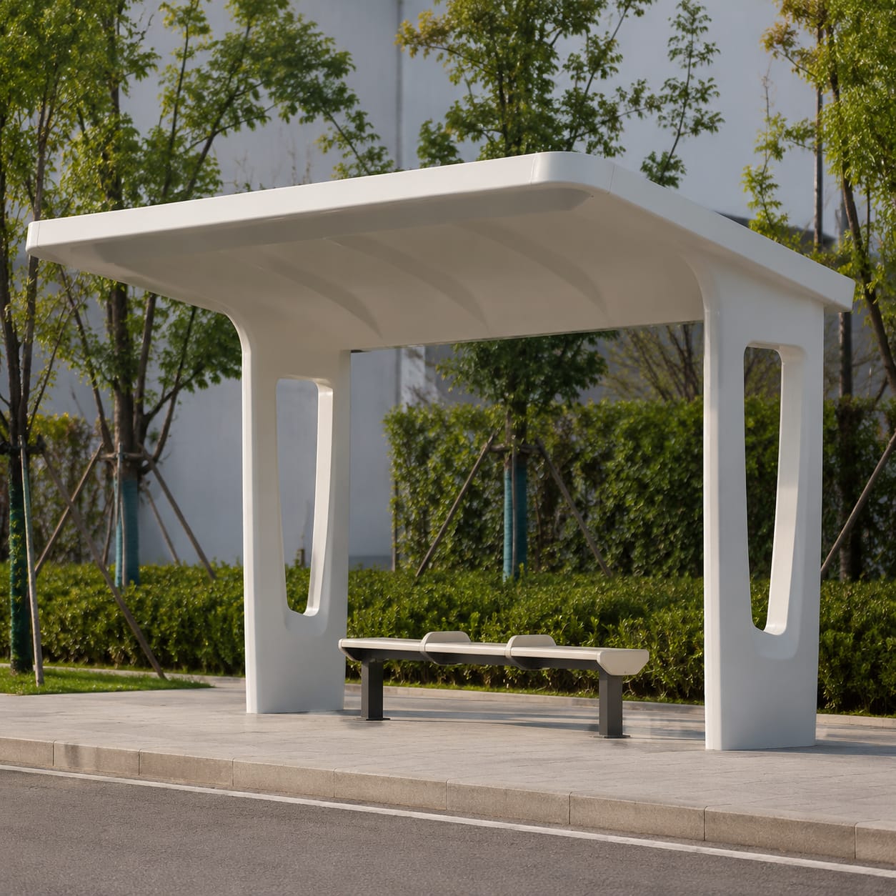 Marquesina de parada de autobús en FRP