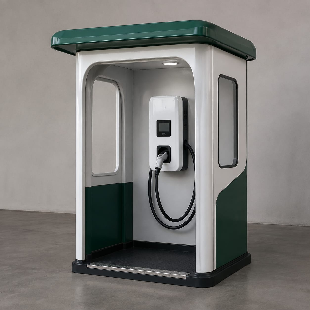 Cabina para estación de carga en FRP