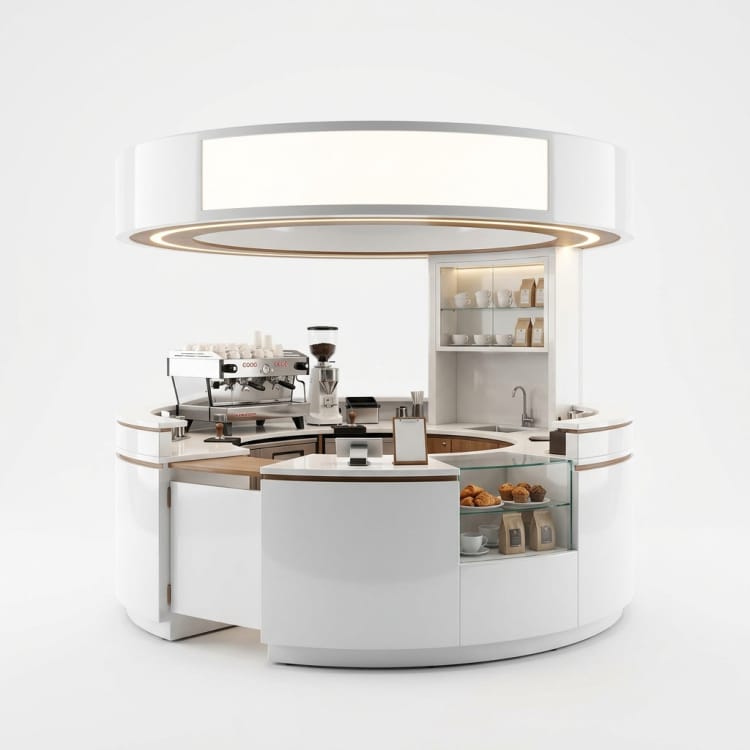 Cabina de venta de café en FRP