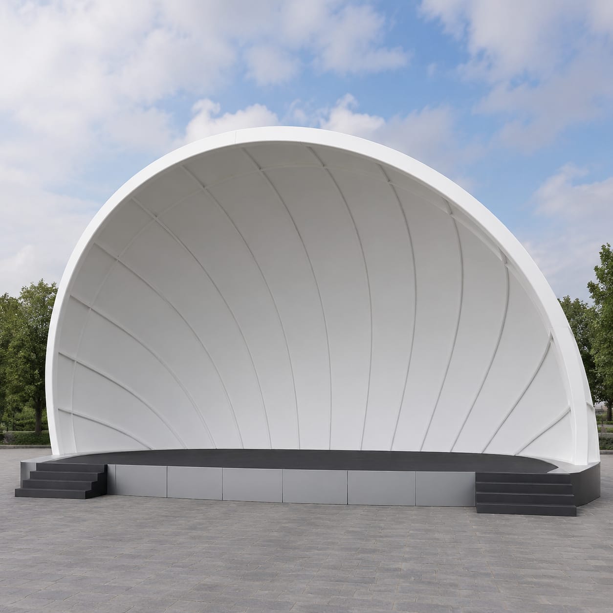 Cubierta de escenario exterior en FRP