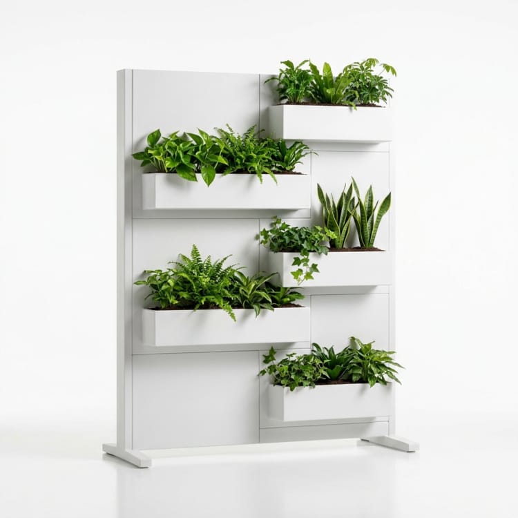 Muro divisor con jardineras en FRP