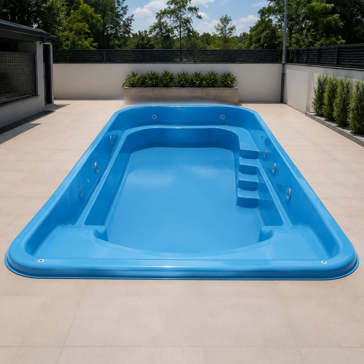 Vaso de piscina para villas turísticas en FRP